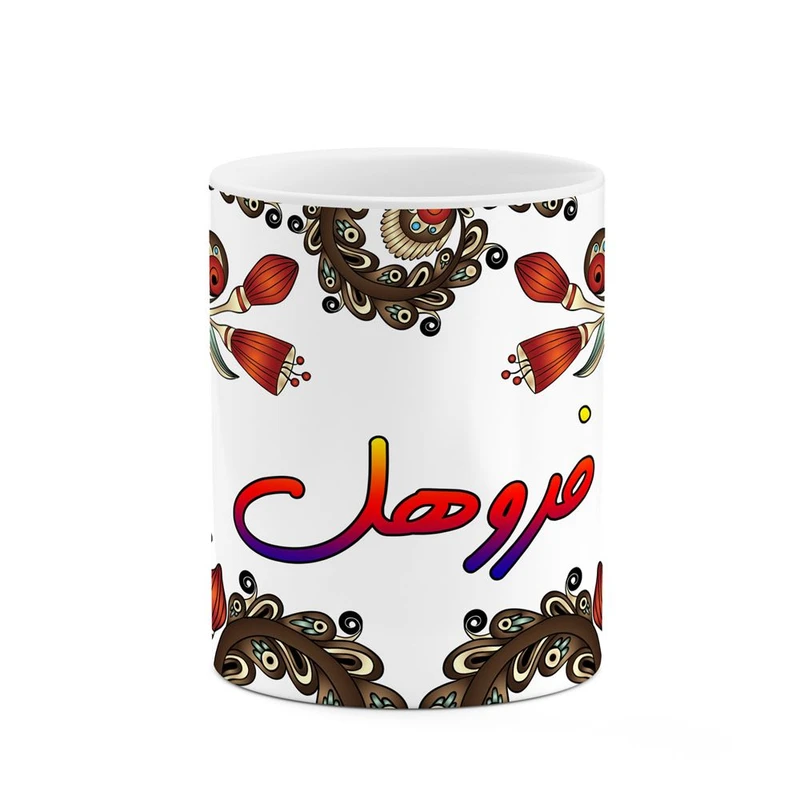 ماگ کاکتی مدل اسم فروهل طرح سنتی گل و بته کد mgh46417