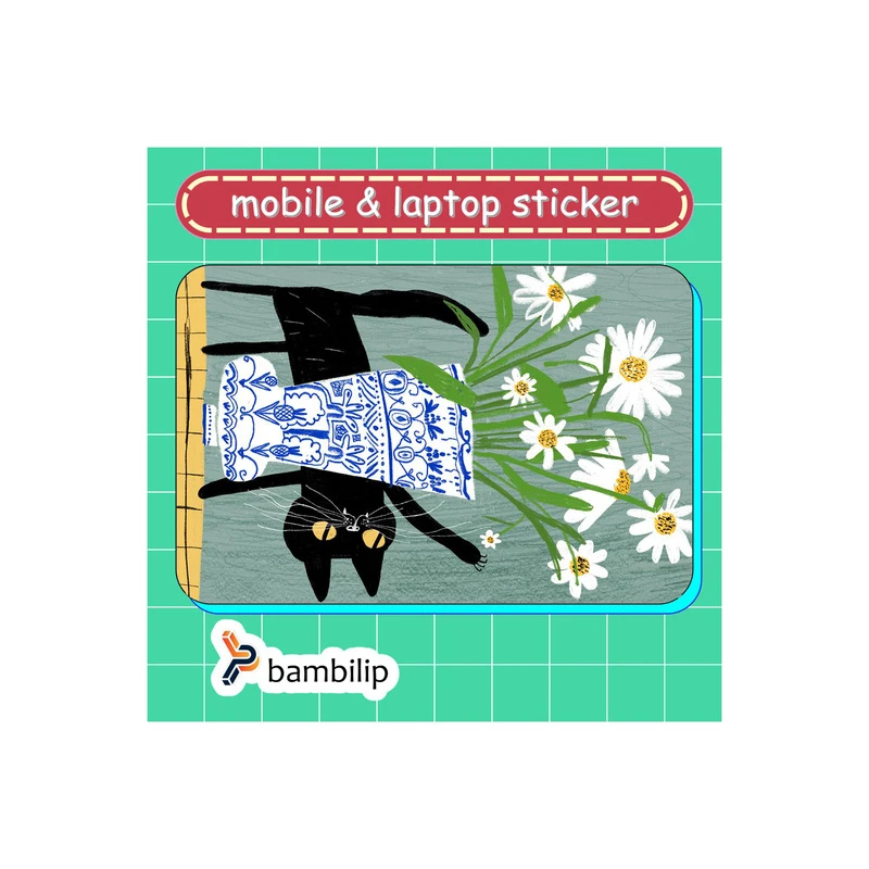 استیکر بامبیلیپ مدل کارت عابر طرح گربه شیطون و گلدون کد 1674198