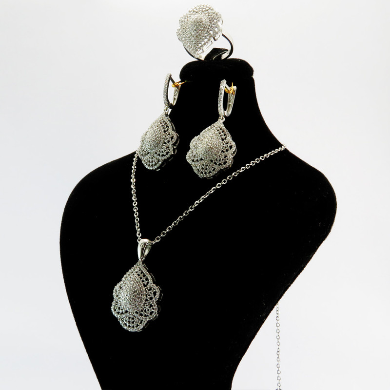 نیم ست نقره زنانه کد AV081-1