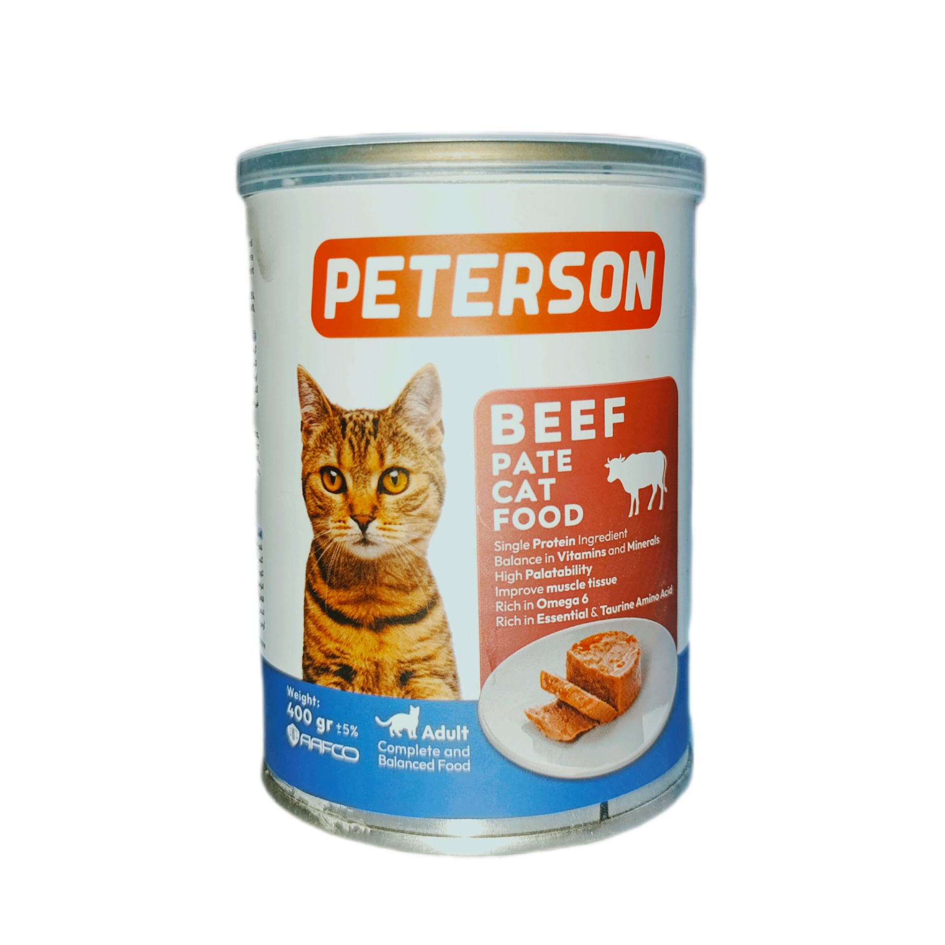 کنسرو گربه پترسون مدل پته طعم گوشت وزن 400 گرم
