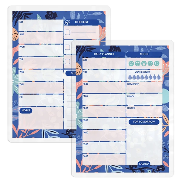 تخته وایت برد لاژید مدل پلنر برنامه ریزی کد PL013 سایز 20*30 سانتی متر مجموعه 2 عددی