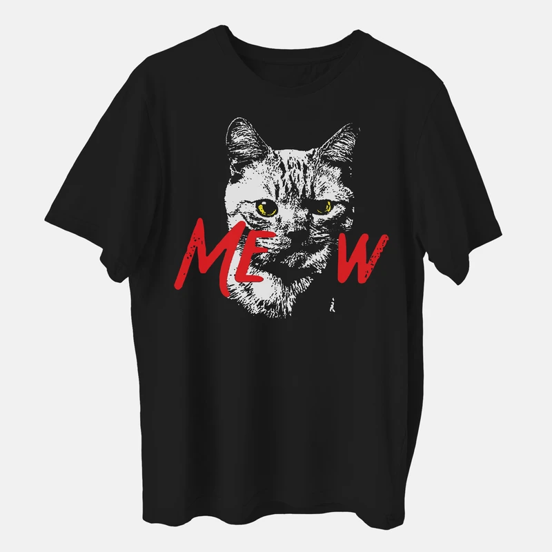 تی‌شرت آستین کوتاه مردانه باهرپوش شرق مدل گربه کد z066