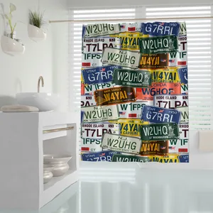 پرده حمام دلفین مدل Usa سایز 180x200 سانتی متر