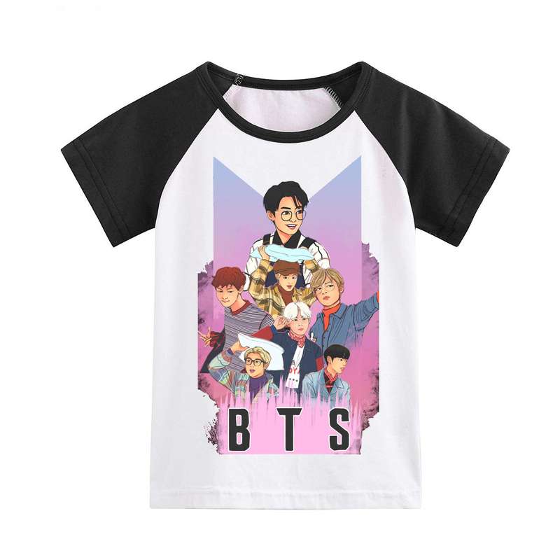 تی شرت آستین کوتاه بچگانه مدل BTS کد A112