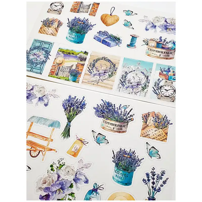 برچسب مدل گل Lavender کد 3 مجموعه 2 عددی