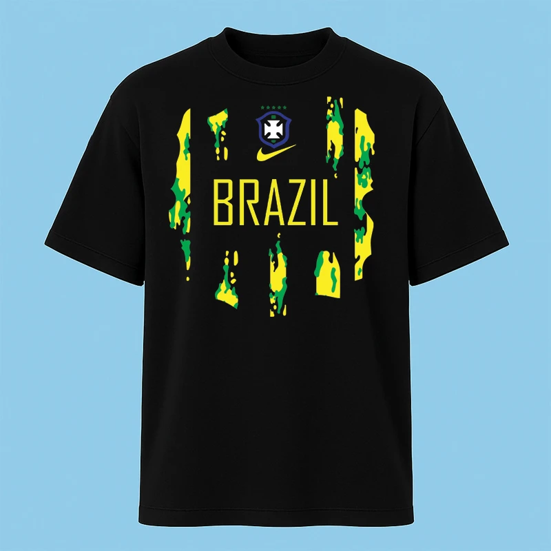 تی‌شرت آستین کوتاه مردانه مدل کیت برزیل کد V15