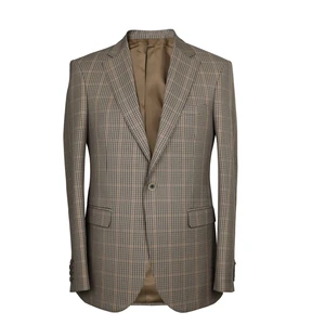 کت تک مردانه مدل یقه انگلیسی چهارخانه عالیجناب slim fit کد 21044.1