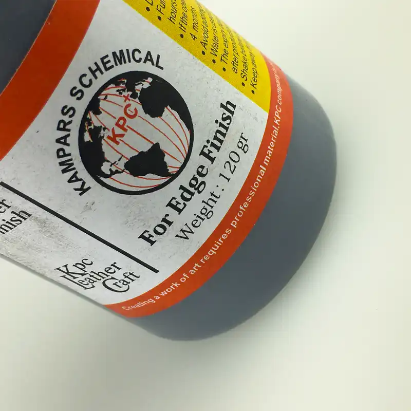 محلول رنگ طوسی لبه چرم کی پی سی پلاس مدل R حجم 120 میلی لیتر