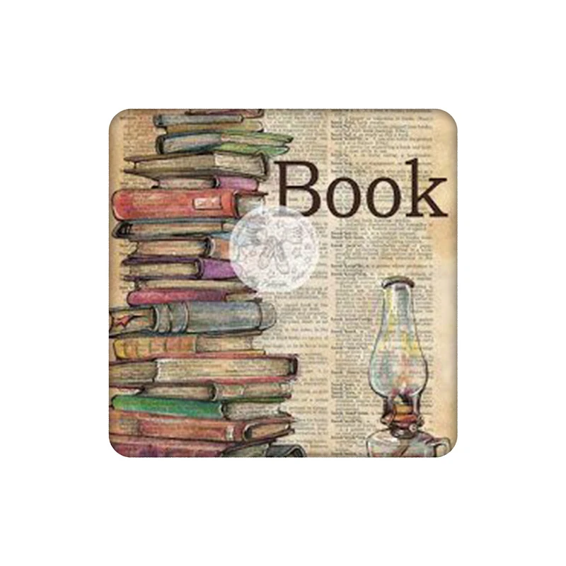 زیرلیوانی طرح کتاب و عینک و چراغ کد 0065087