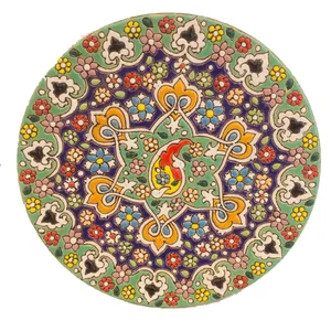 بشقاب میناکاری سفالی زمانیان کد ZMN15002