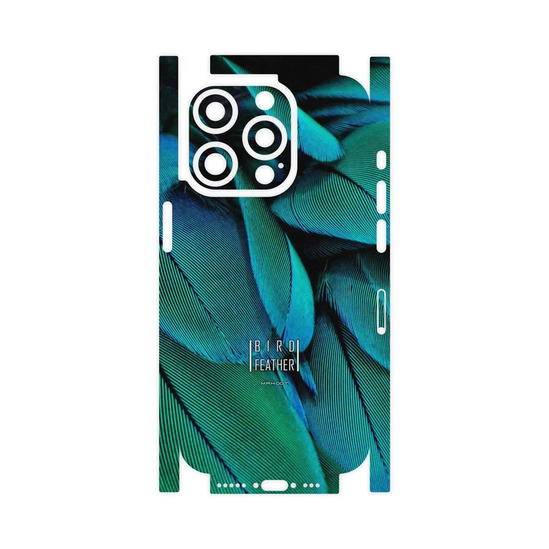 برچسب پوششی ماهوت مدل Green Feather-FullSkin مناسب برای گوشی موبایل اپل iPhone 15 Pro