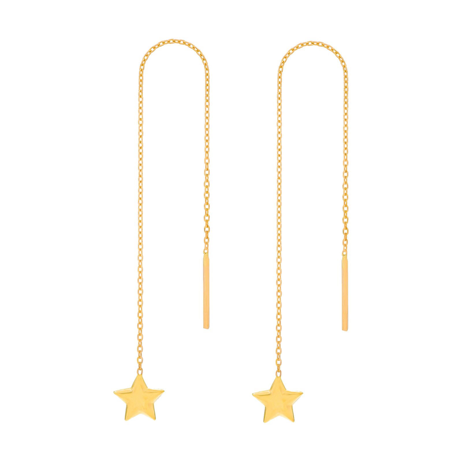 گوشواره بخیه‌ای طلا 18 عیار زنانه وی گالری مدل ستاره کد ET0003 -  - 2
