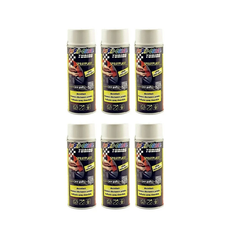 اسپری رنگ رینگ پلاست سفید دوپلی کالر مدل sprayplast حجم 400 میلی لیتر مجموعه 6 عددی 