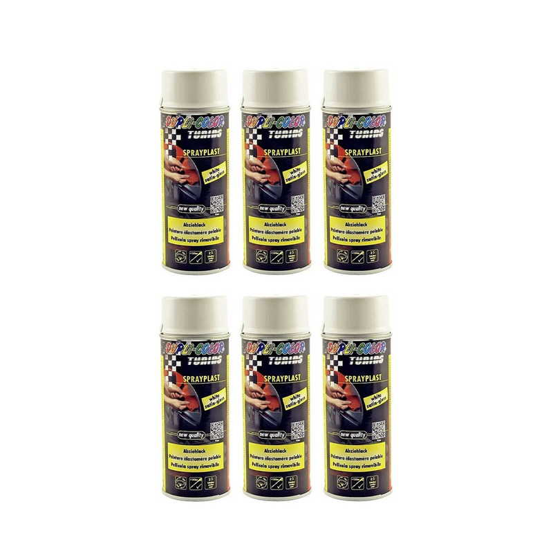 اسپری رنگ رینگ پلاست سفید دوپلی کالر مدل sprayplast حجم 400 میلی لیتر مجموعه 6 عددی