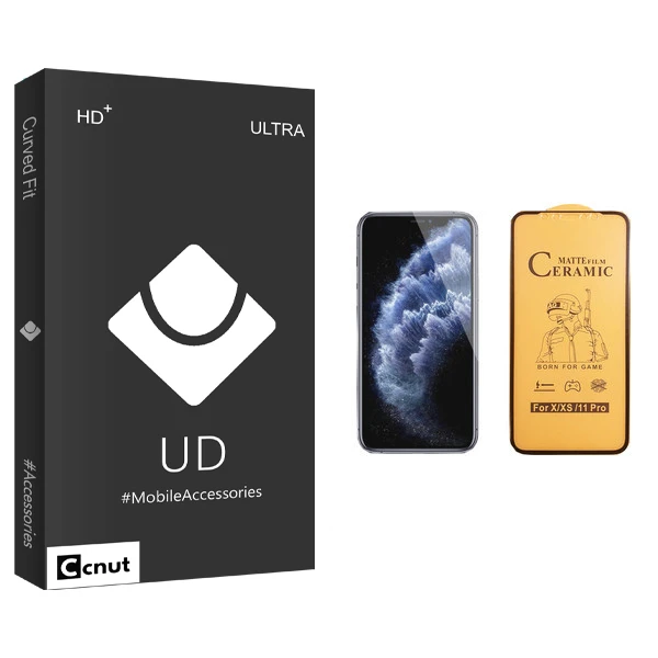 محافظ صفحه نمایش سرامیکی کوکونات مدل UD Black مناسب برای گوشی موبایل اپل iPhone 11 Pro