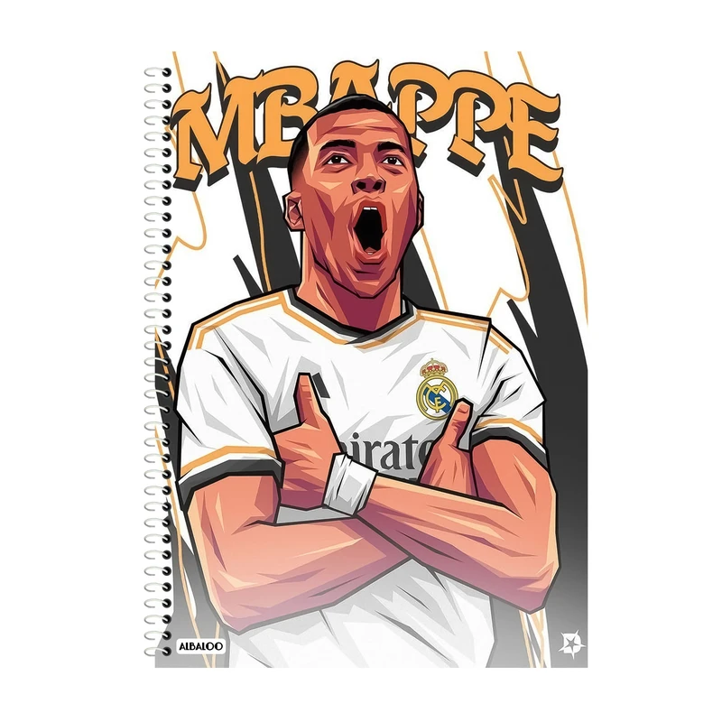 دفتر زبان 50 برگ آلبالو طرح امباپه کد 2039