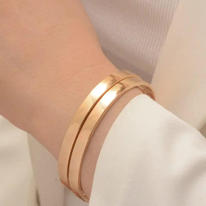 النگو طلا 18 عیار زنانه طلای مستجابی مدل آینه ای کد 04