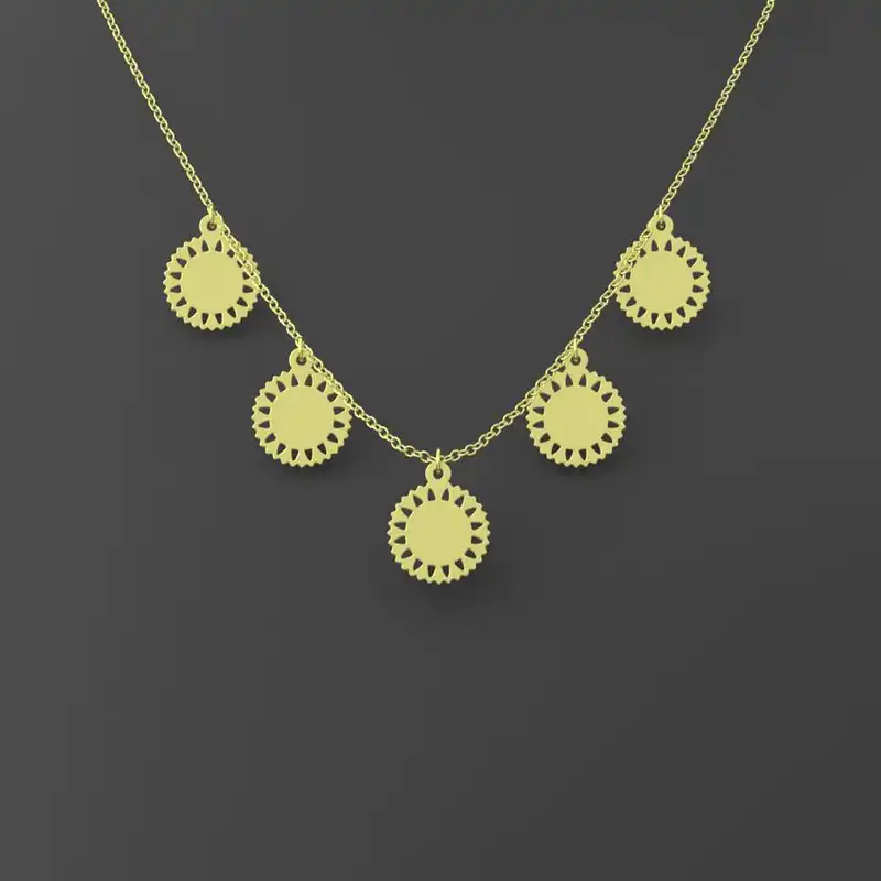 گردنبند طلا 18 عیار زنانه مدوپد مدل گل کد RNA10816