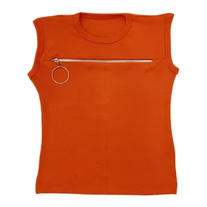 کراپ‌تاپ زنانه مدل جلو زیپ کد 19-30 رنگ نارنجی