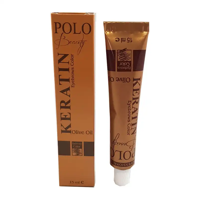 رنگ ابرو پولو بیوتی شماره 2 حجم 15 میلی لیتر رنگ قهوه ای تیره طبیعی