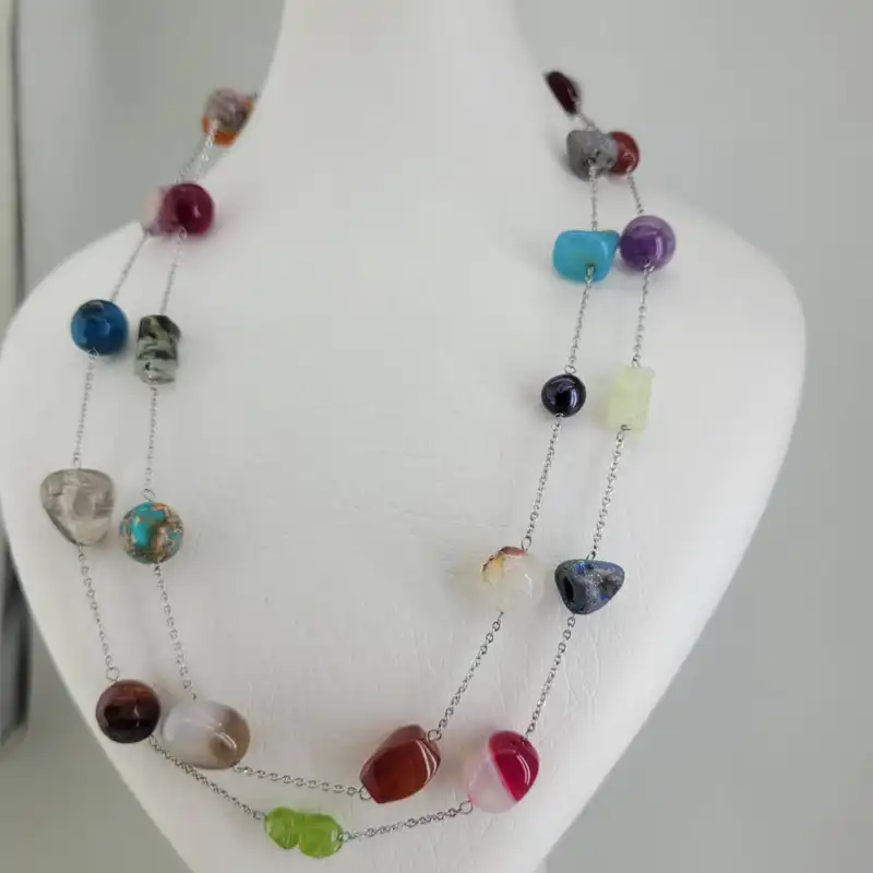 گردنبند زنانه مدل رومانتویی سنگ چاکرا کد 23854