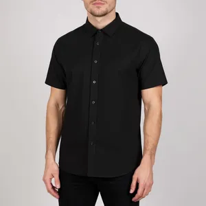 پیراهن آستین کوتاه یقه برگردان مردانه مدل نخی