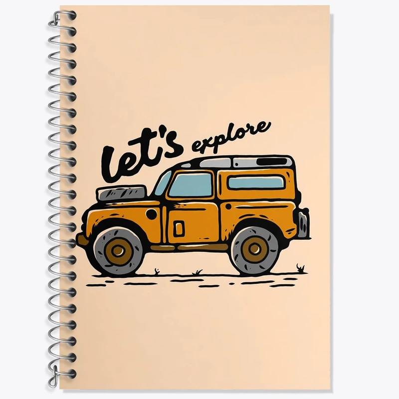 دفتر زبان 50 برگ خندالو مدل دو خط طرح آفرود Off Road کد 26316