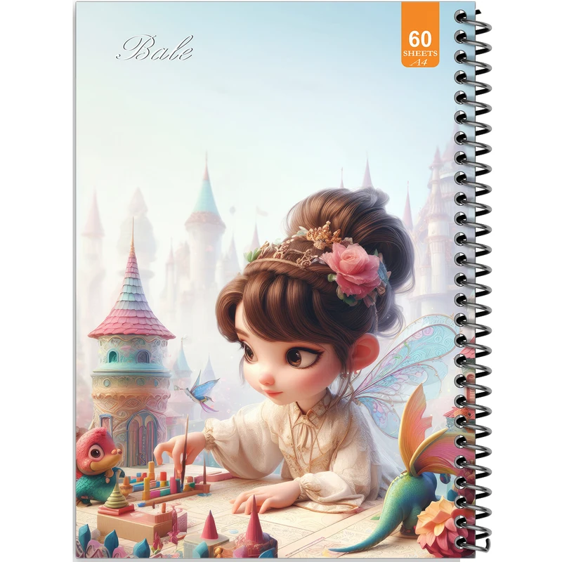 دفتر نقاشی 60 برگ انتشارات بله طرح فانتزی دخترانه کد A4-O529