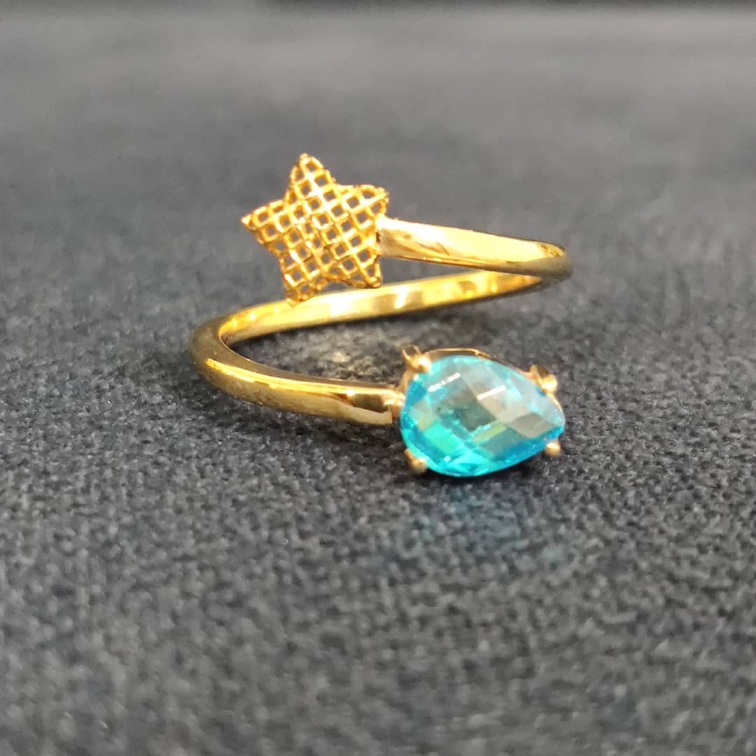  انگشتر طلا 18 عیار زنانه قیراط طرح ستاره کد GH328