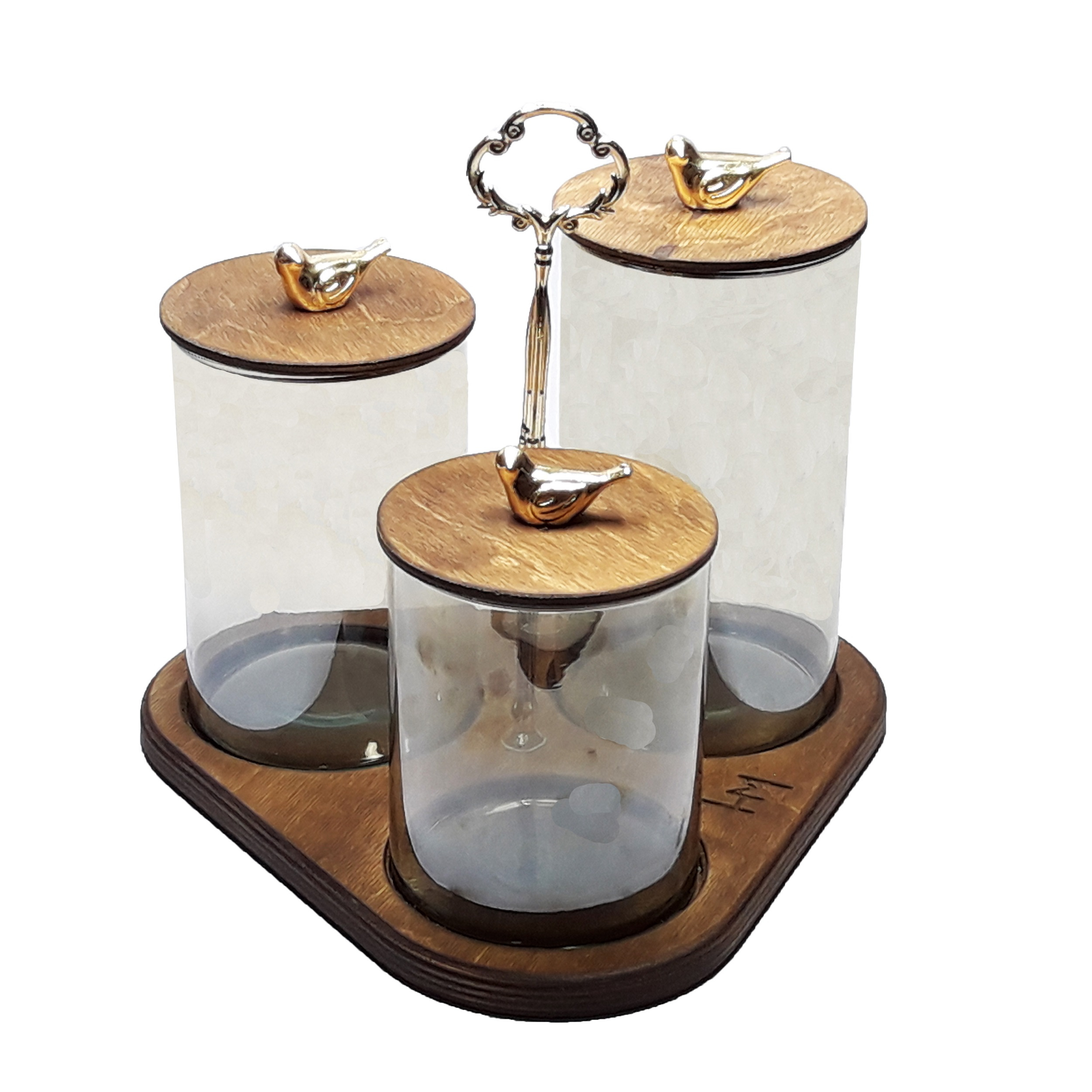 بانکه چوبی اچ اند ام مدل B6302 مجموعه سه عددی