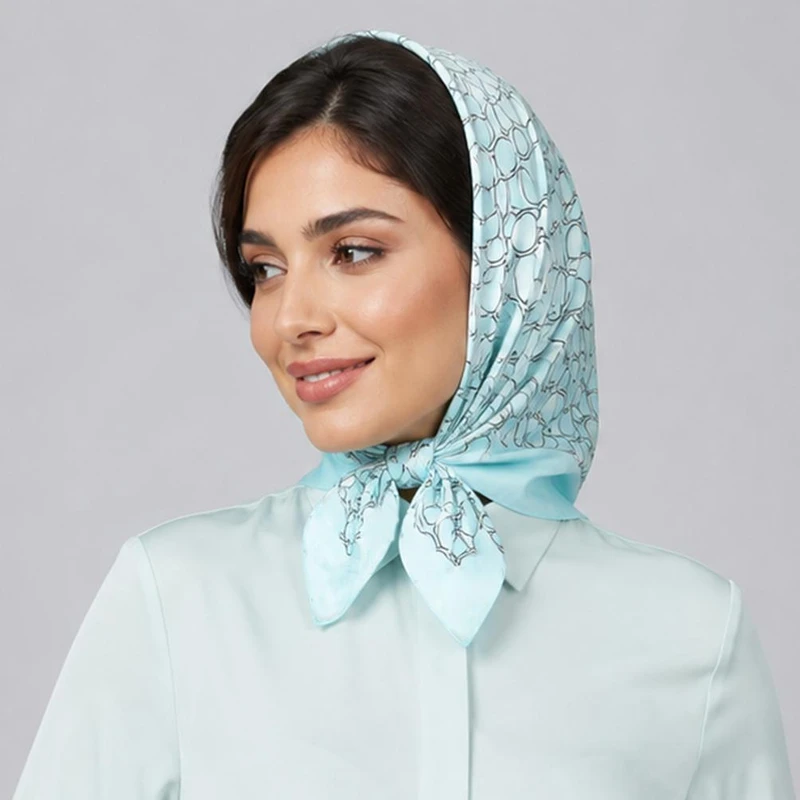 دستمال سر و گردن زنانه مدل ابریشم توییل کد 145