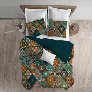 سرویس خواب مدل نقش و نگار ایرانی یک نفره 4 تکه