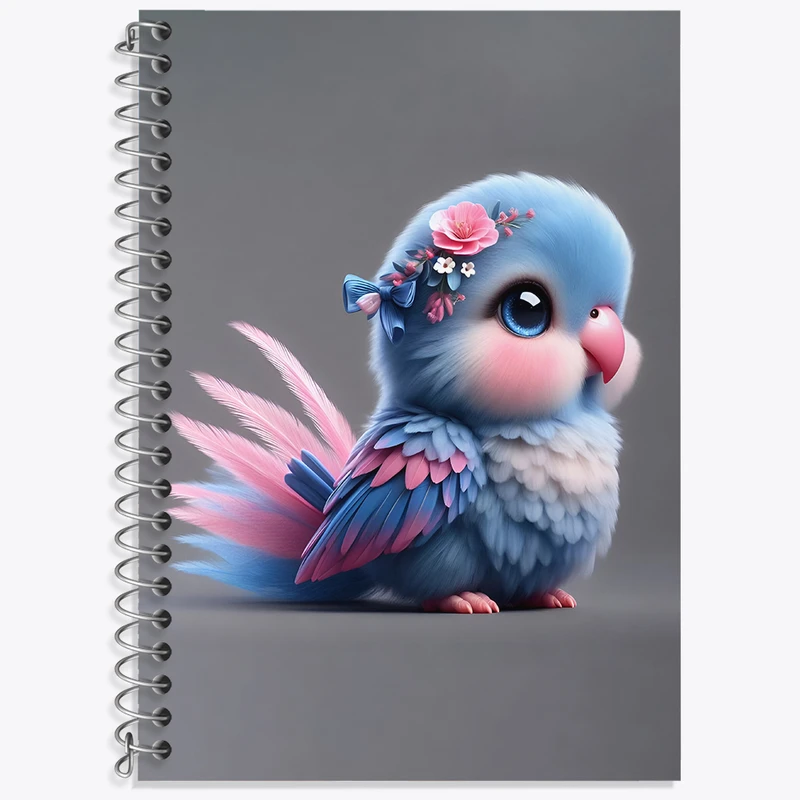 دفتر لغت 50 برگ خندالو طرح مرغ عشق کیوت کد N4562