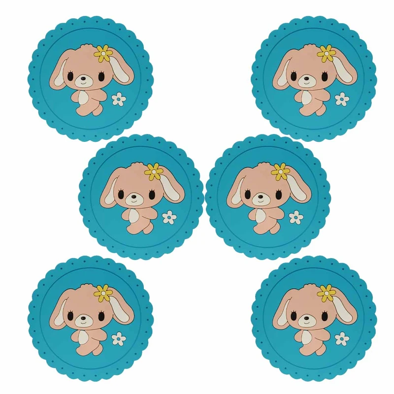 زیر لیوانی مدل خرگوش بازیگوش مجموعه 6 عددی