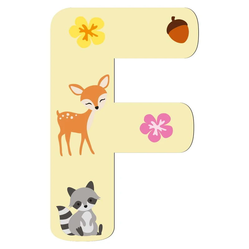 استیکر چوبی کودک باروچین مدل حرف انگلیسی F کد 8005