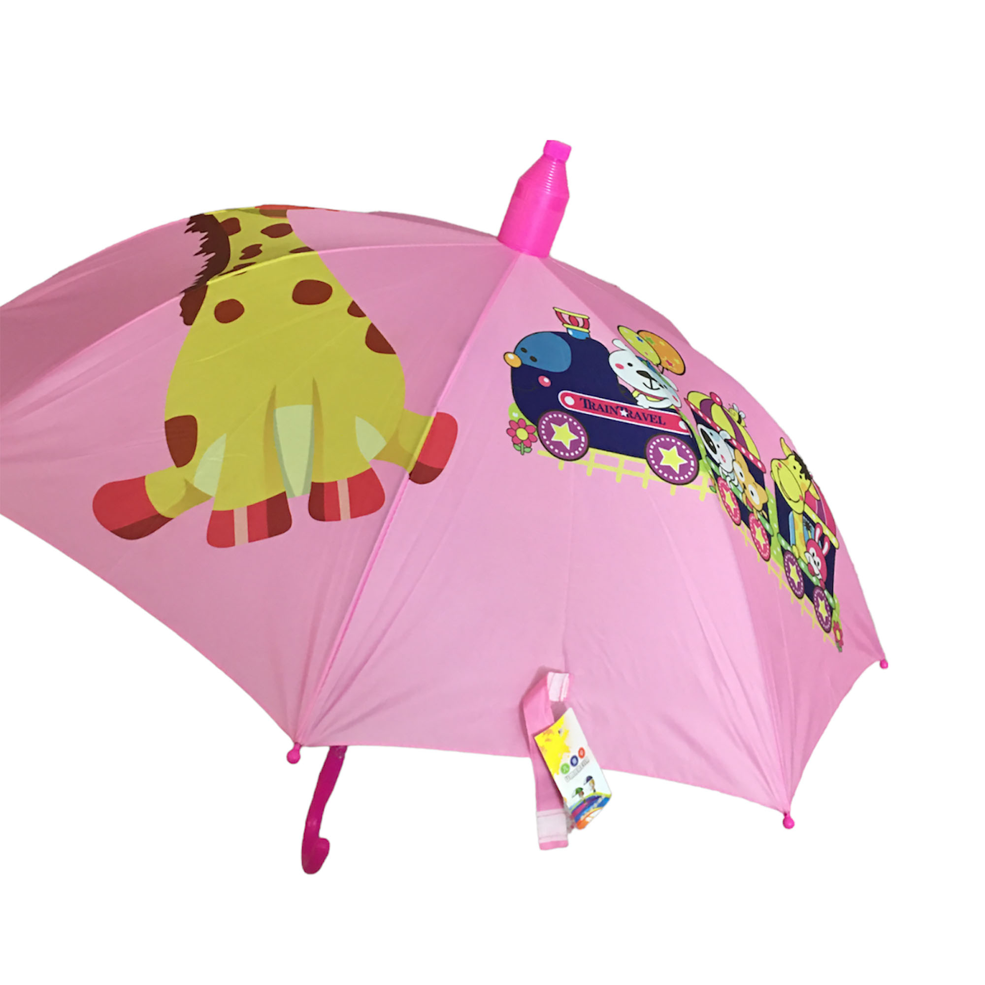 چتر بچگانه مدل فانتزی طرح زرافه و قطار حیوانات کد A J 44
