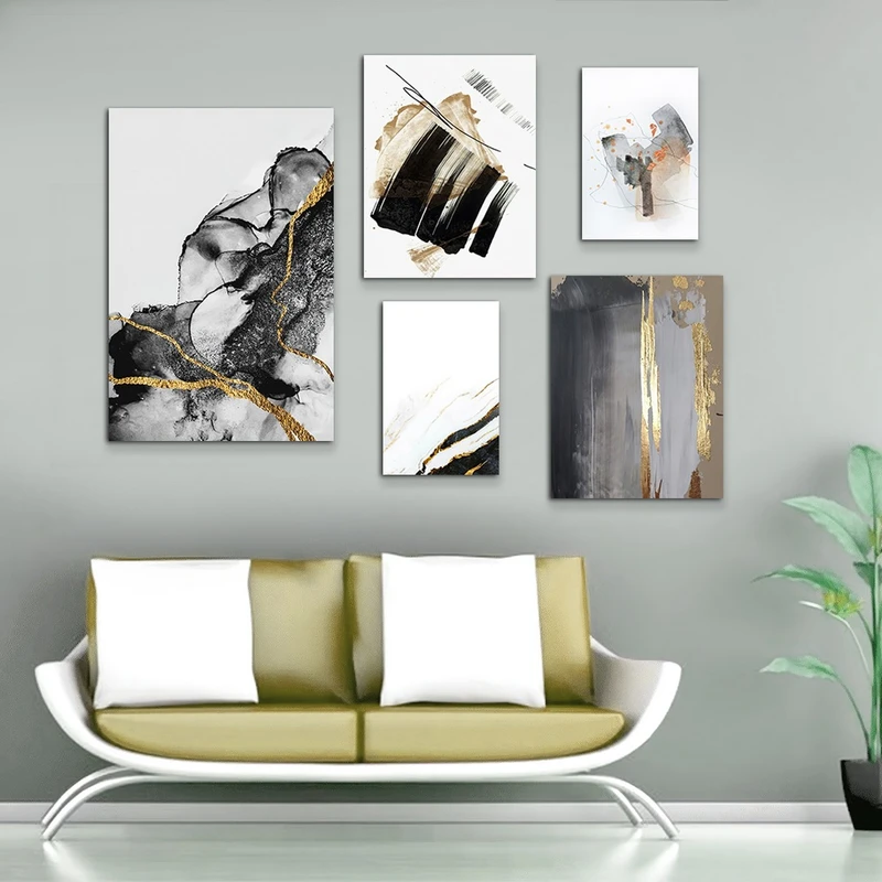 تابلو شاسی بکلیت طرح نقاشی مدرن و کلاسیک مدل SH-969 مجموعه 5 عددی