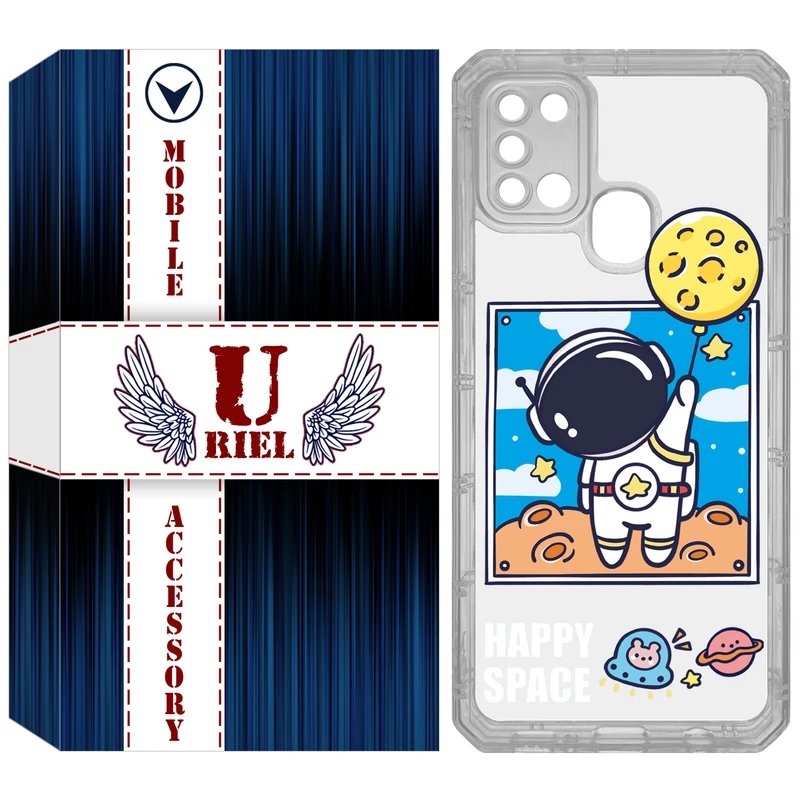 کاور یوریل مدل Clear کد 7 طرح فضانورد مناسب برای گوشی موبایل سامسونگ Galaxy A21S