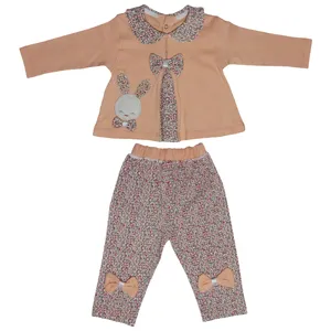  ست بلوز و شلوار نوزادی دخترانه طرح پاپیون