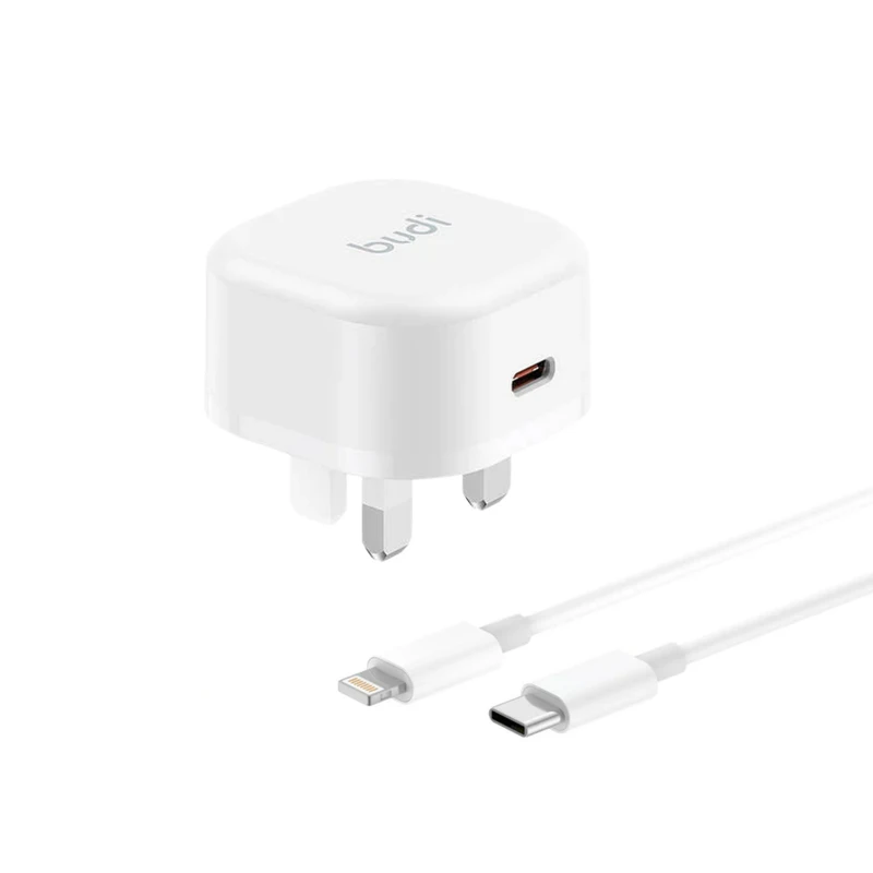 شارژر دیواری 20 وات بودی مدل AC361UTLWS به همراه کابل تبدیل USB-C به لایتنینگ