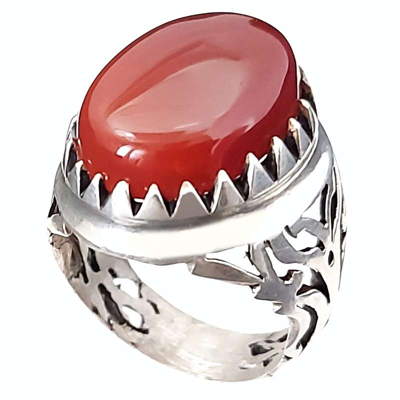 انگشتر نقره مردانه مدل عقیق کد VA6473