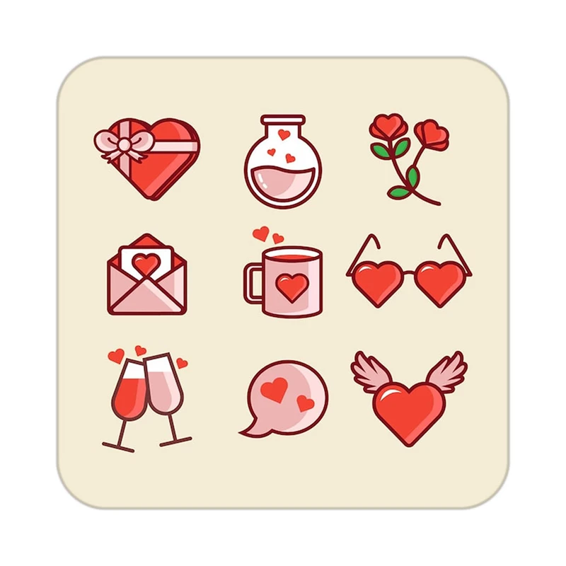 زیر لیوانی کاکتی طرح عاشقانه مدل mp40561