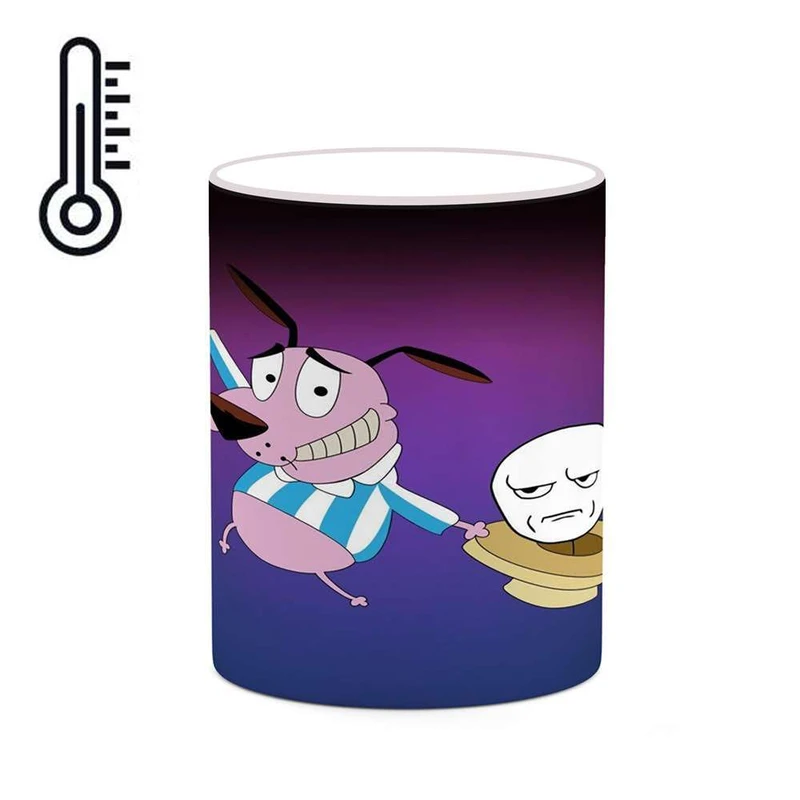 ماگ حرارتی کاکتی مدل کارتون Courage The Cowardly Dog کد mgh22412