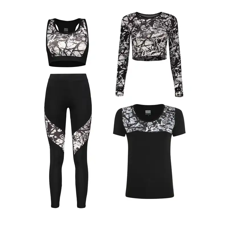 ست 4 تکه لباس ورزشی زنانه مدل 190104-58-610105