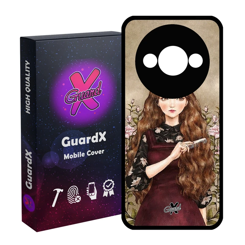 کاور گارد ایکس طرح دختر مدل قاب Glass10246 مناسب برای گوشی موبایل شیائومی Redmi A3 4G/ A3X 4G/ Poco C61