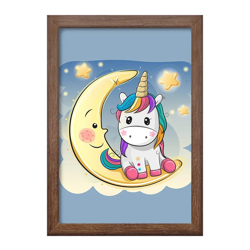 تابلو خندالو طرح اسب تک شاخ یونیکورن  کد 3834