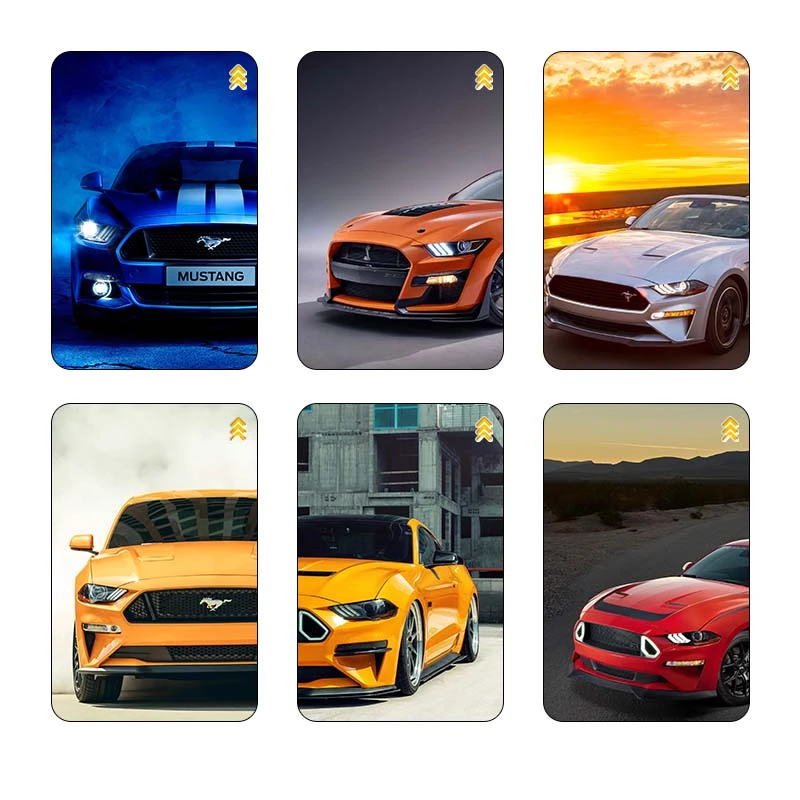 استيکر کارت کارنيکا طرح فورد ماستنگ Ford Mustang کد 98768 مجموعه 6 عددی