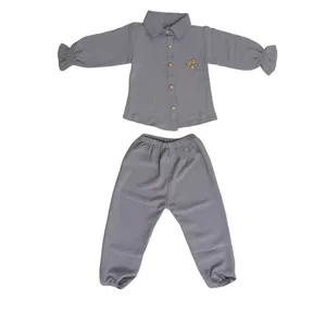 ست شومیز و شلوار دخترانه مدل ابر و بادی کد 1