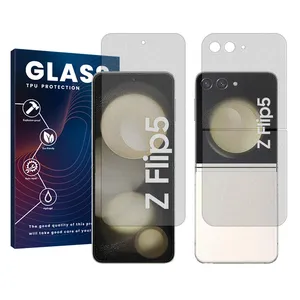 Glass Resistant model matte screen protector suitable for Samsung Galaxy Z Flip5 mobile phone along with the back protector
