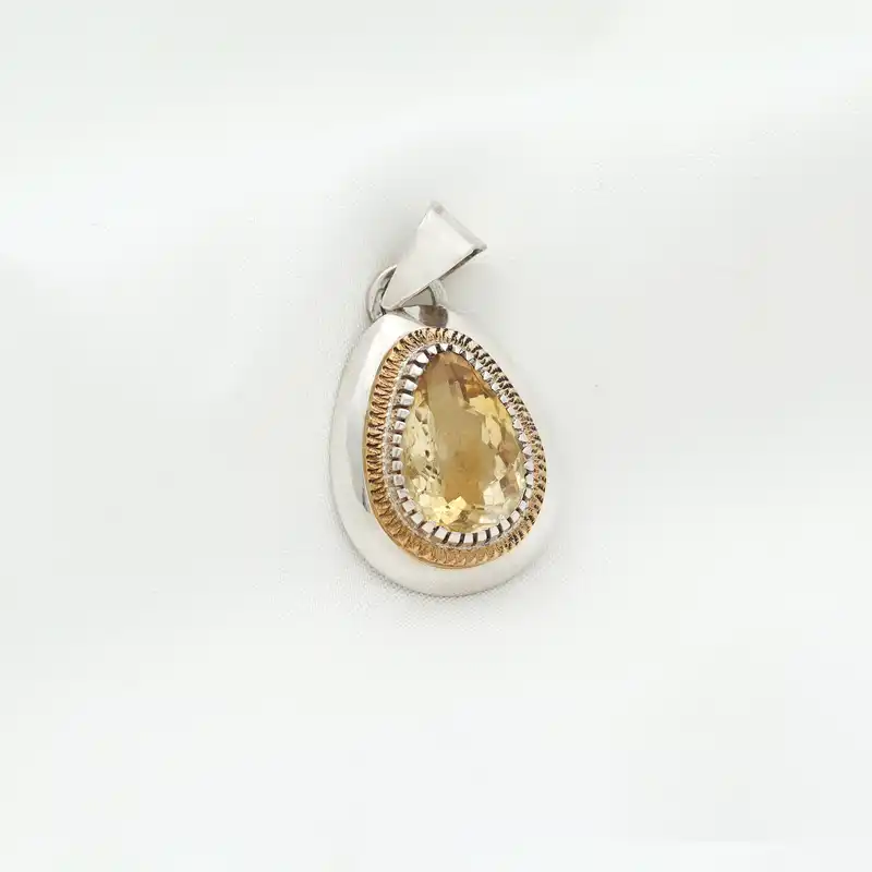 گردنبند نقره زنانه مدل سیترین کد SP-04